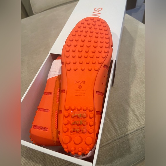 Swims Braided Lace Driving Loafer Orange Size 8 - Picture 3 of 6